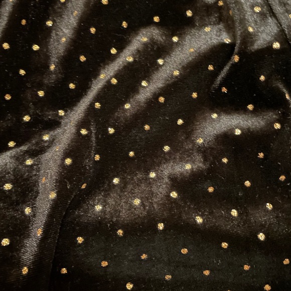 Black Velvet and Gold Polka Dot Jumpsuit - Picture 7 of 7